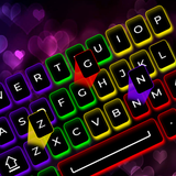 Teclado y temas de LED de neón icono