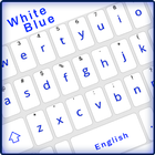 Simple Blue White Keyboard,English keyboard typing simgesi