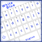 Simple Blue White Keyboard,English keyboard typing ícone