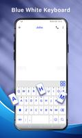 Simple Blue White Keyboard,English keyboard typing screenshot 1