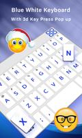 Simple Blue White Keyboard,English keyboard typing screenshot 2