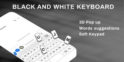 پوستر Simple Black White Keyboard,English Typing Keypad