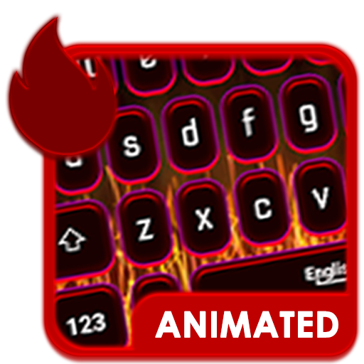 Neon Fire Animated Keyboard