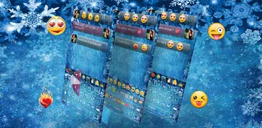 frozen Emoji keyboard theme -Winter Keyboard Theme