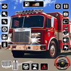 Feuerwehrauto-Simulatorspiel Zeichen