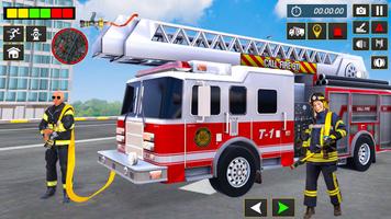 Feuerwehrauto-Simulatorspiel Plakat