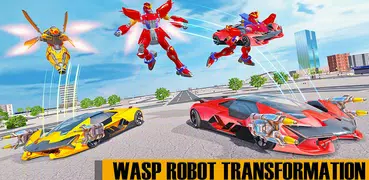 Flying Wasp Transformation: Robot Shooting Games