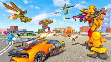 Wasp Robot Car Transform Game: Robot Games الملصق