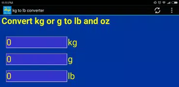 kg / g to lb / Oz weight conve