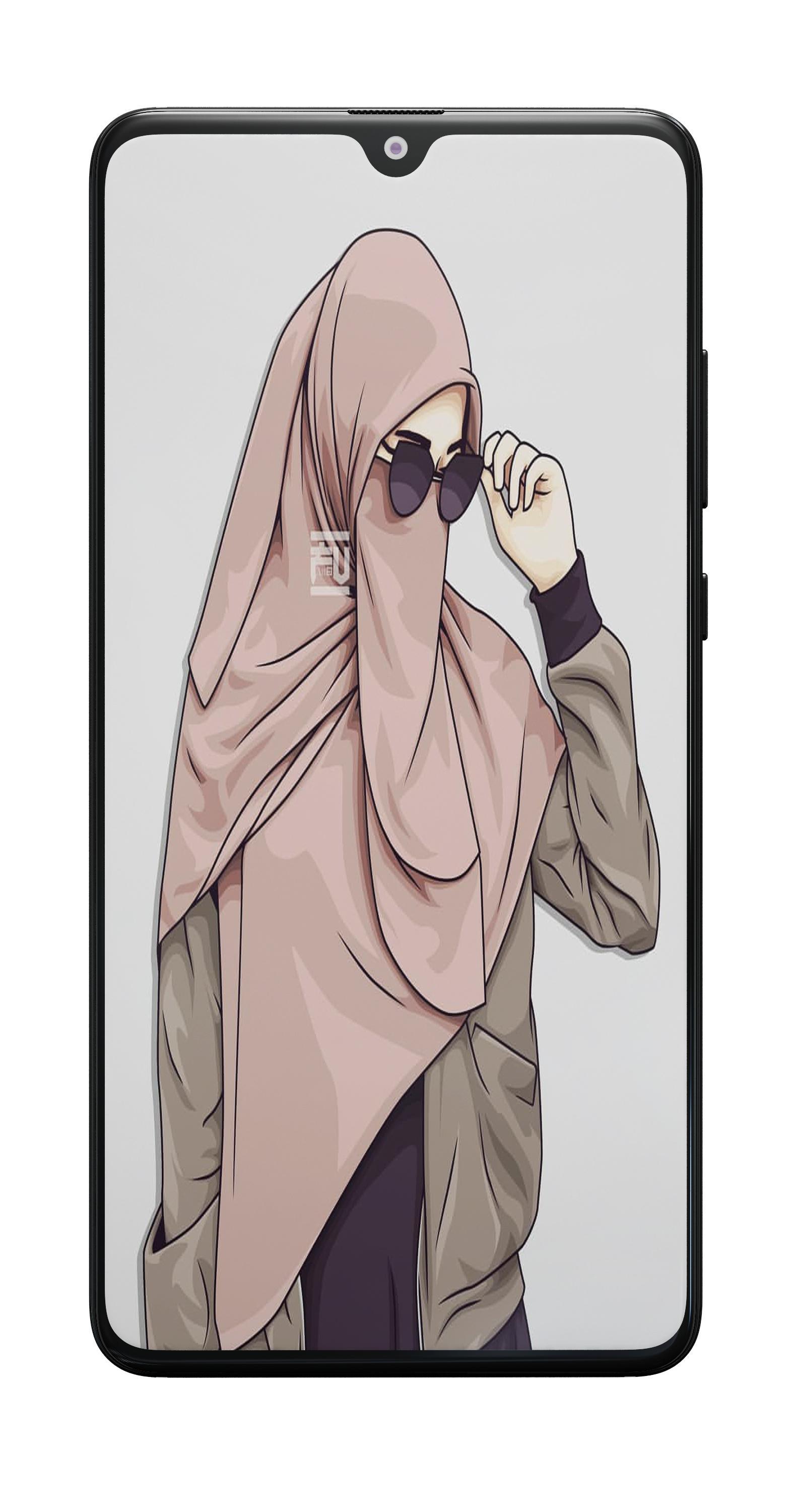 Paling Bagus 17 Wallpaper  Hp  Kartun Muslimah  Richa 