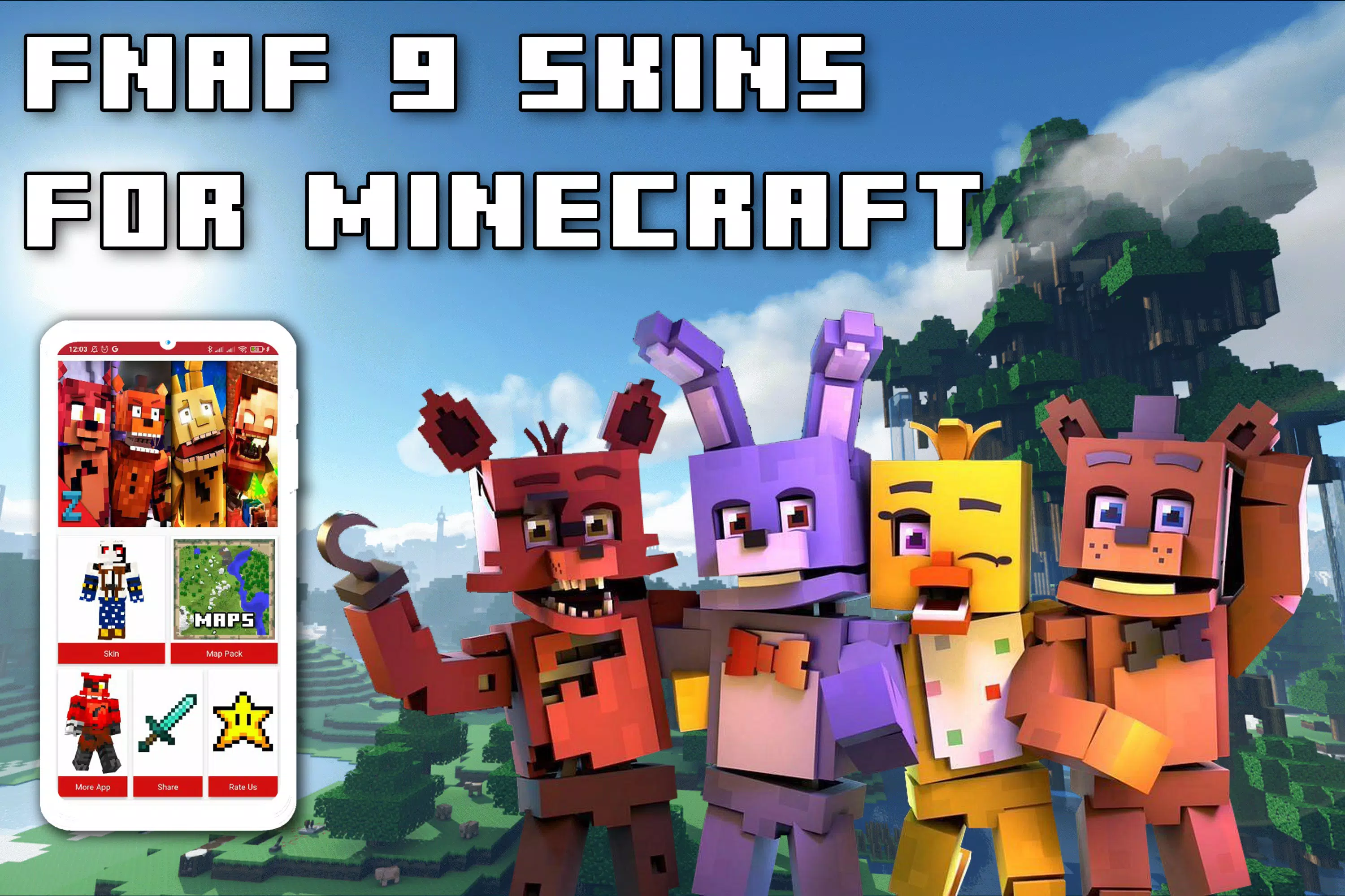 Minecraft: Pocket Edition Roblox Five Nights At Freddy's Skin PNG