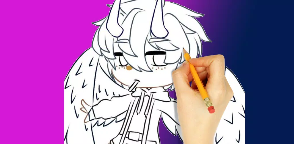 Desenhos para pintar - Desenho de Gacha Life para Colorir 