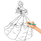 How to draw princess icône