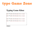 Typing Game  zone khuz