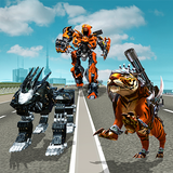 Robot multi transform  chien de police, tigre icône