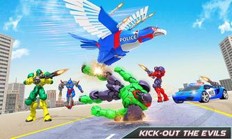 Flying Eagle Robot Car Games پوسٹر