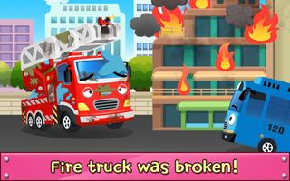 Tayo Repair Game - Fire Truck Frank poster