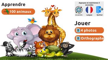 Les animaux pour les enfants: jeux éducatifs Affiche