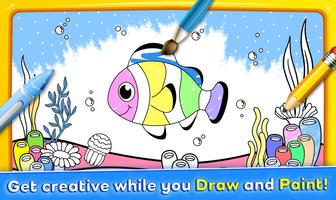 Kids Drawing & Coloring Games پوسٹر