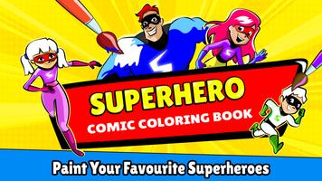 Superhero Coloring Book Games Affiche