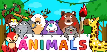 子供向けの動物：色とドロー