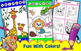 Animals for kids: Color & Draw captura de pantalla 1