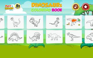 Páginas para colorear de dinosaurios Poster