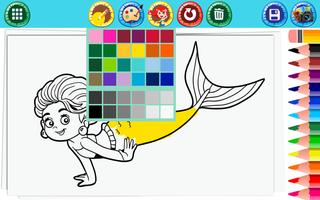 Sirène jeux de coloriage capture d'écran 1