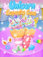 Unicorn Cupcake Cone - Trendy Rainbow Food Affiche