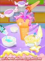 Unicorn Cupcake Cone - Trendy Rainbow Food capture d'écran 1