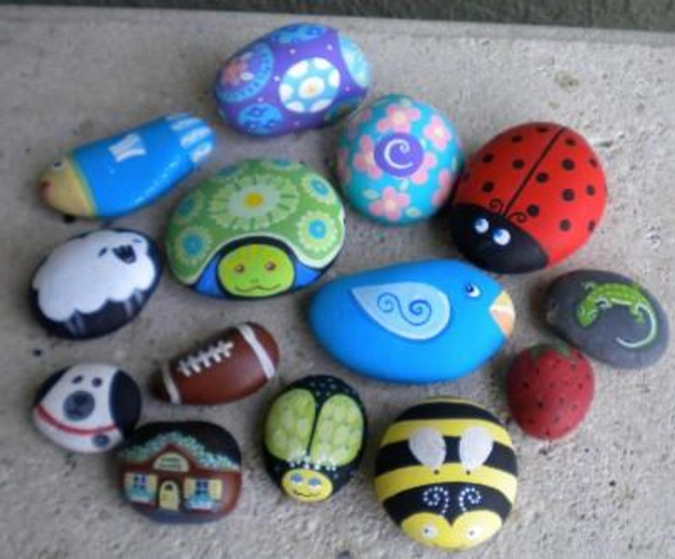 kids painting rocks art