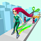 Sky Skate Long Hair Race 3D icône