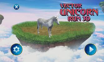 Vector Unicorn Run 3D Affiche