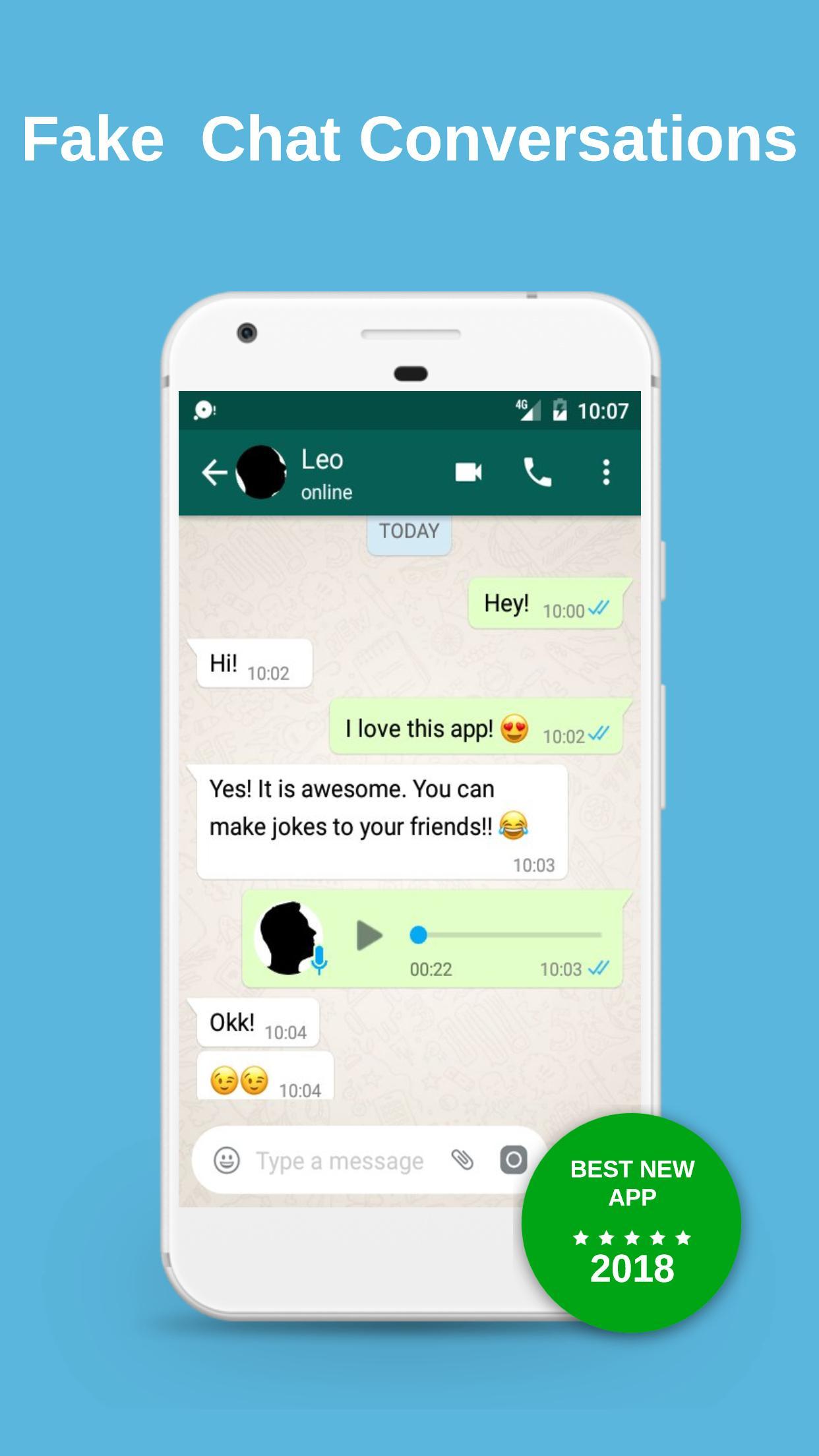 Chat app fake ‎WhatsUp Prank