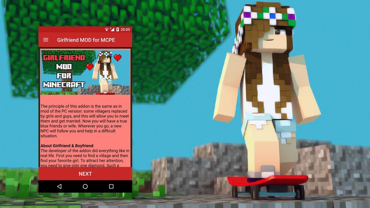 MOD Girlfriend for Minecraft (Girlfriend Mod) постер.