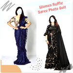 Women Ruffle Saree Photo Suit icon