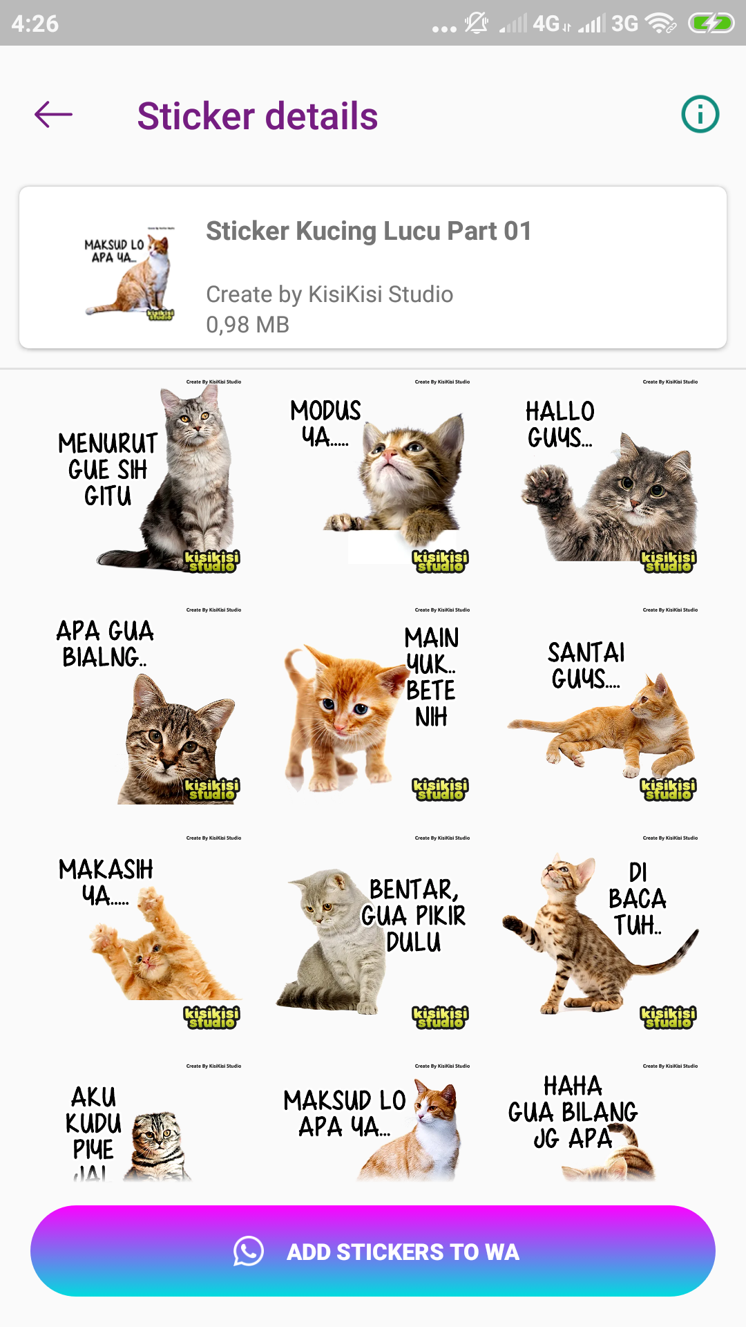  Stiker  Kucing  Lucu WAStickerApps APK 1 1 0 Download for 
