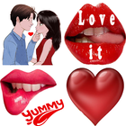 Lips, Kiss and Love Stickers biểu tượng