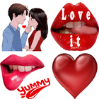 Lips, Kiss and Love Stickers ikona