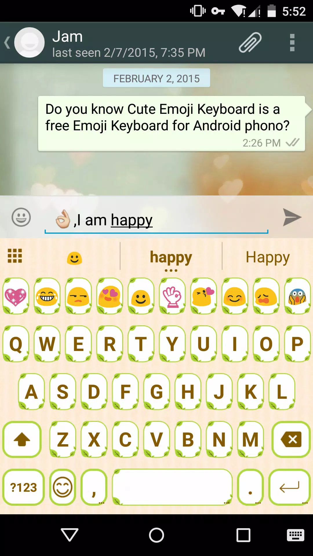 Cute Green Emoji Keyboard APK for Android Download