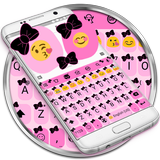 Emoji Keyboard Bow Pink Black আইকন