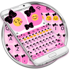 Emoji Keyboard Bow Pink Black-icoon