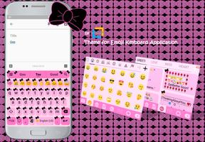 Emoji Keyboard Bow Pink Black Affiche