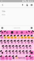 Emoji Keyboard Bow Pink Black تصوير الشاشة 1