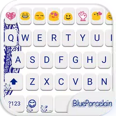 Blue Porcelain Emoji Keyboard APK download