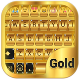 Teclado Emoji oro Tema gratis icône