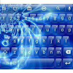 Emoji Keyboard Glass Blue Wave APK download