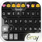Gray Love Emoji Keyboard Theme icône