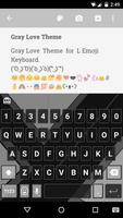 Gray Love Emoji Keyboard Theme Affiche