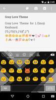 Gray Love Emoji Keyboard Theme capture d'écran 1